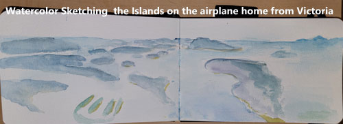 sketch Islands from airplane